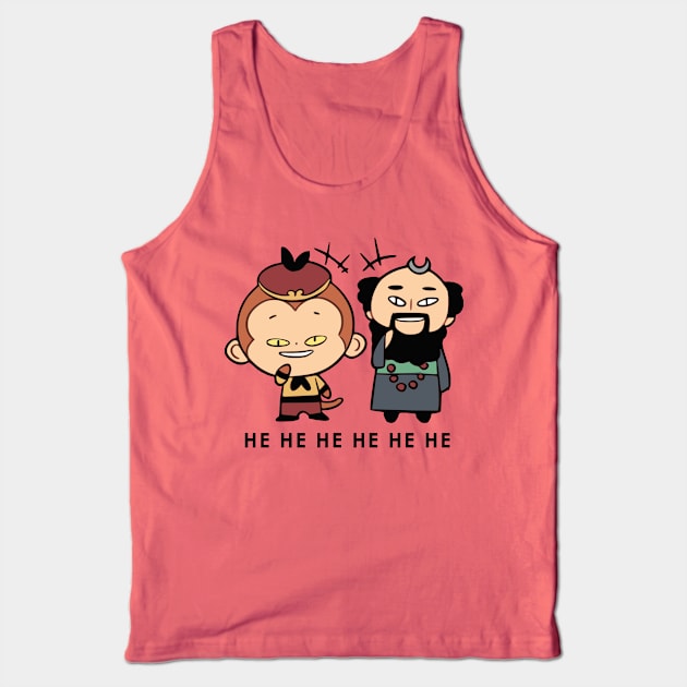 Chuckling Tiny Wukong and Wujing Tank Top by 	 FatharaniYasmin